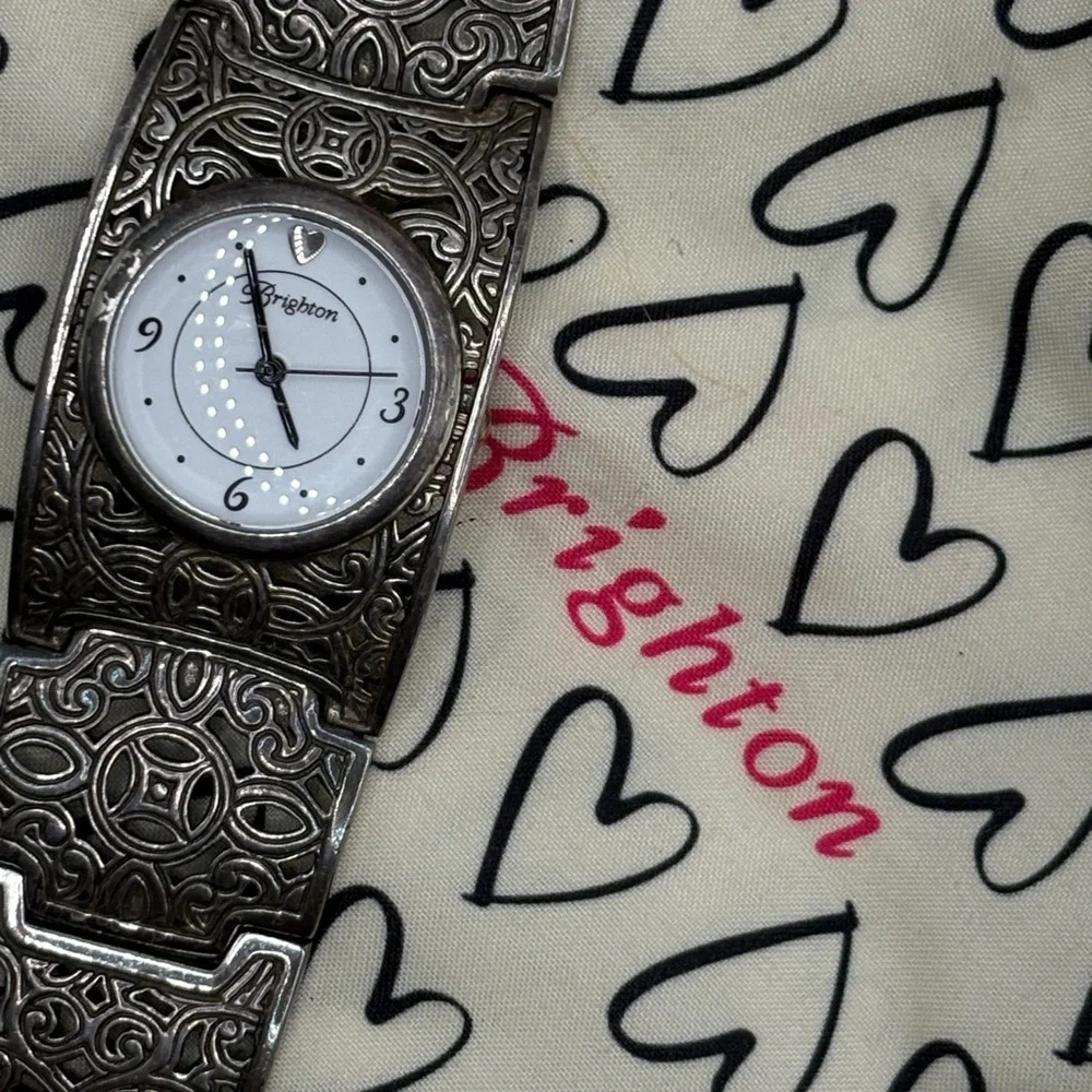 Brighton ADANA Watch Rare Vintage Silver Filigree Cuff Bracelet Watch